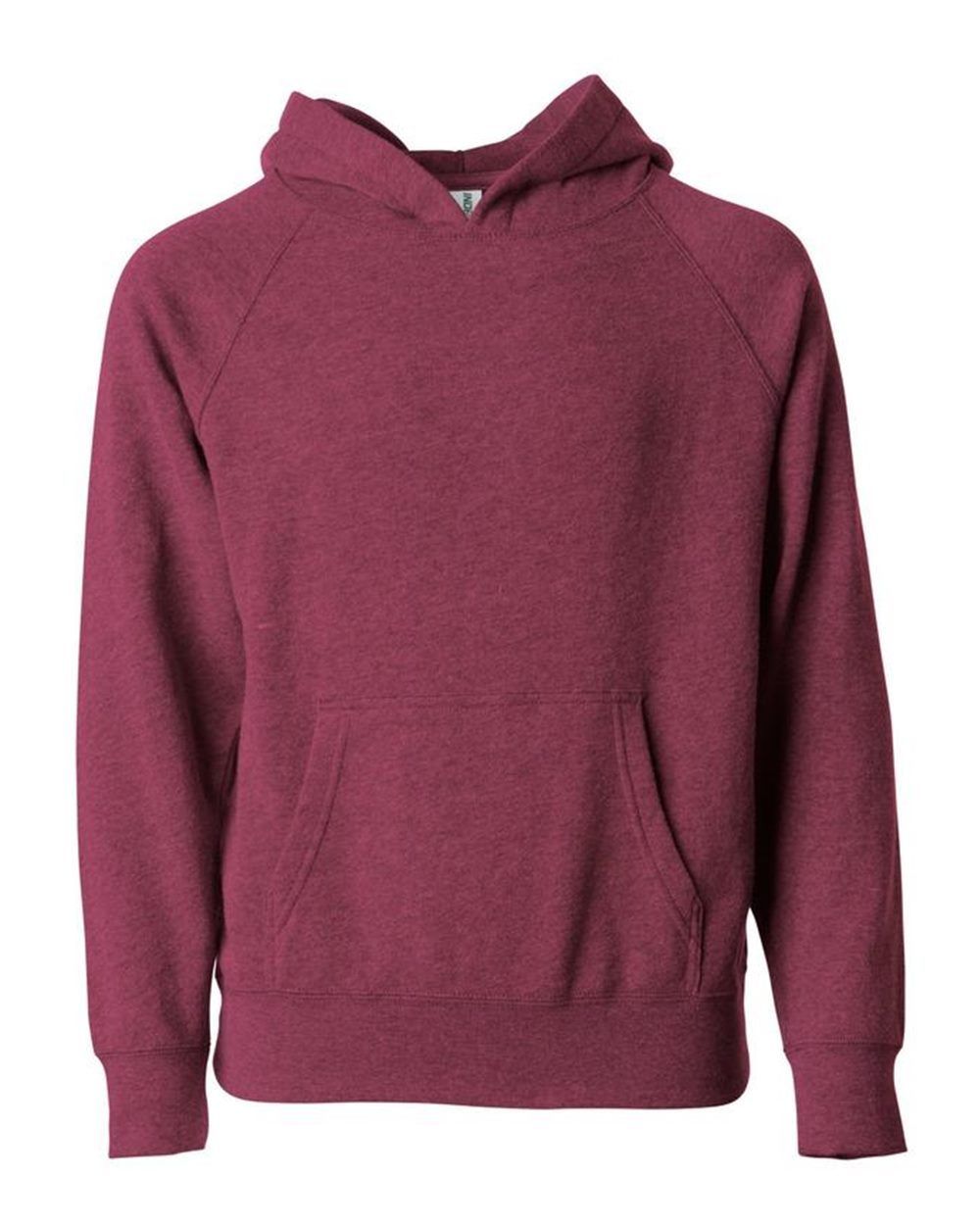 Independent Trading Co Youth Special Blend Raglan Hooded Sweatshirt in Crimson