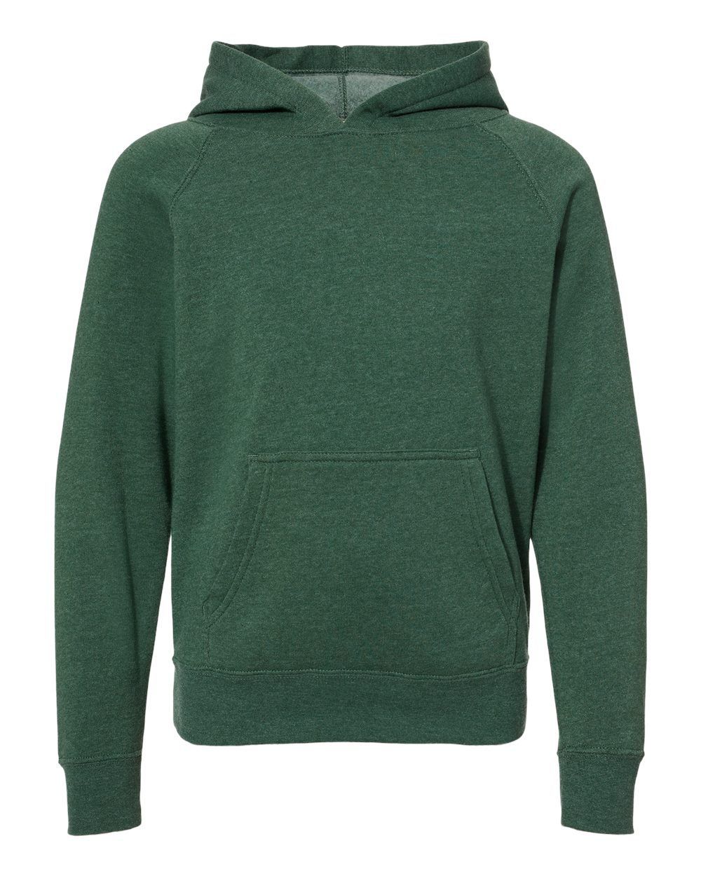 Independent Trading Co Youth Special Blend Raglan Hooded Sweatshirt in Moss