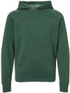 Am image of a Custom Independent Trading Co Youth Special Blend Raglan Hooded Sweatshirt in Moss!
