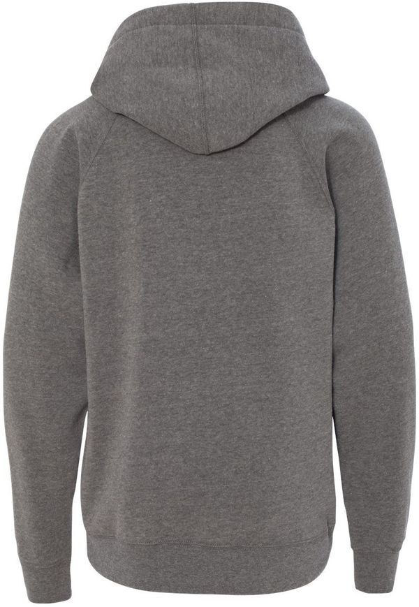 An image of a Custom Independent Trading Co Youth Special Blend Raglan Hooded Sweatshirt in Nickel!