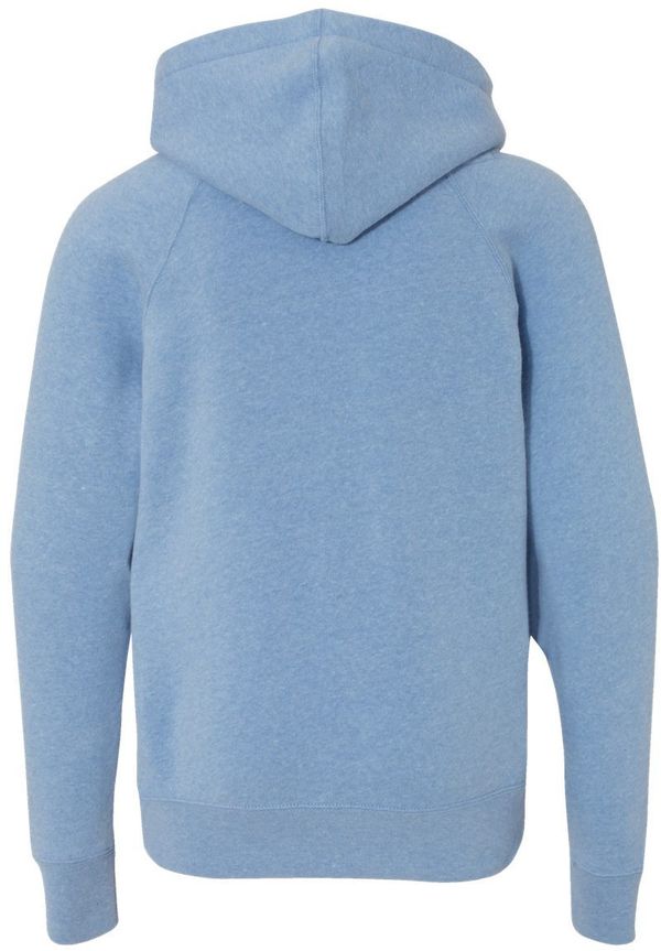 Am image of a Custom Independent Trading Co Youth Special Blend Raglan Hooded Sweatshirt in Pacific!