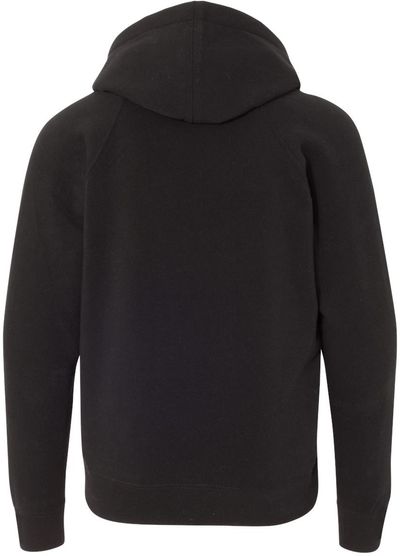 Am image of a Custom Independent Trading Co Youth Special Blend Raglan Hooded Sweatshirt in Black!
