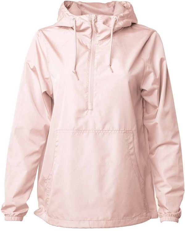 Am image of a Custom Independent Trading Co. Lightweight Windbreaker Pullover Jacket in Blush!