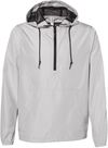 Am image of a Custom Independent Trading Co. Lightweight Windbreaker Pullover Jacket in Smoke/ Black Zipper!