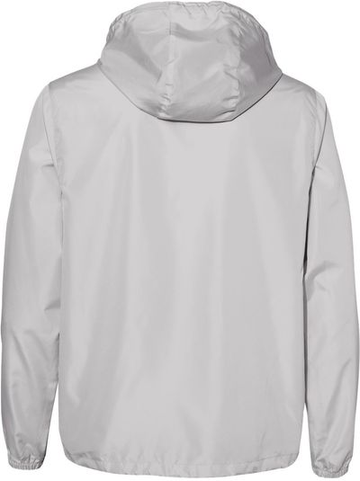 Am image of a Custom Independent Trading Co. Lightweight Windbreaker Pullover Jacket in Smoke/ Black Zipper!