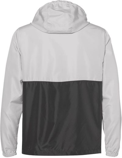Am image of a Custom Independent Trading Co. Lightweight Windbreaker Pullover Jacket in Smoke/ Graphite!