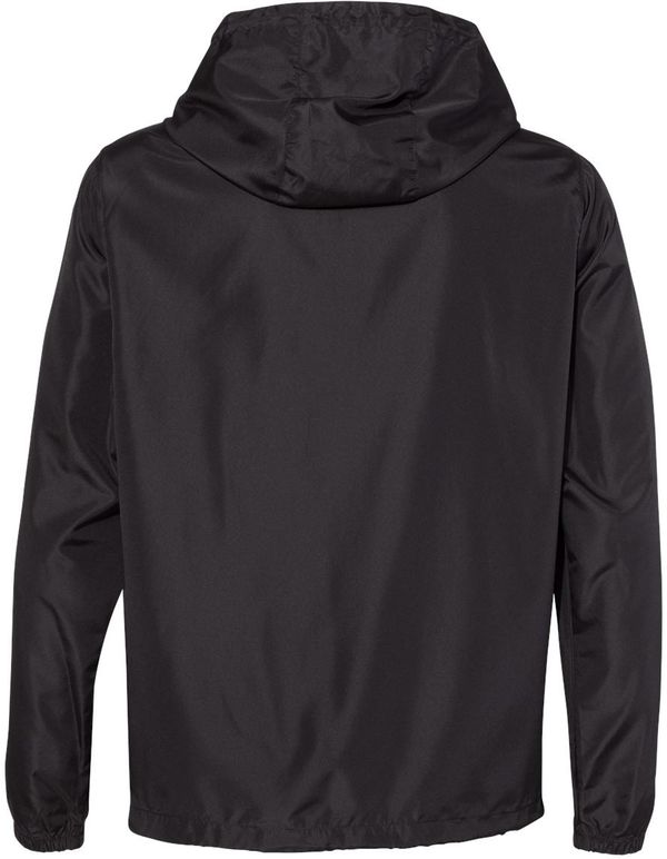 Am image of a Custom Independent Trading Co. Lightweight Windbreaker Pullover Jacket in Black!