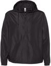 Am image of a Custom Independent Trading Co. Lightweight Windbreaker Pullover Jacket in Black!