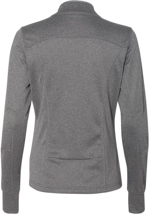 Am image of a Custom Independent Trading Co Womens Poly Tech Full Zip Track Jacket in Gunmetal Heather!