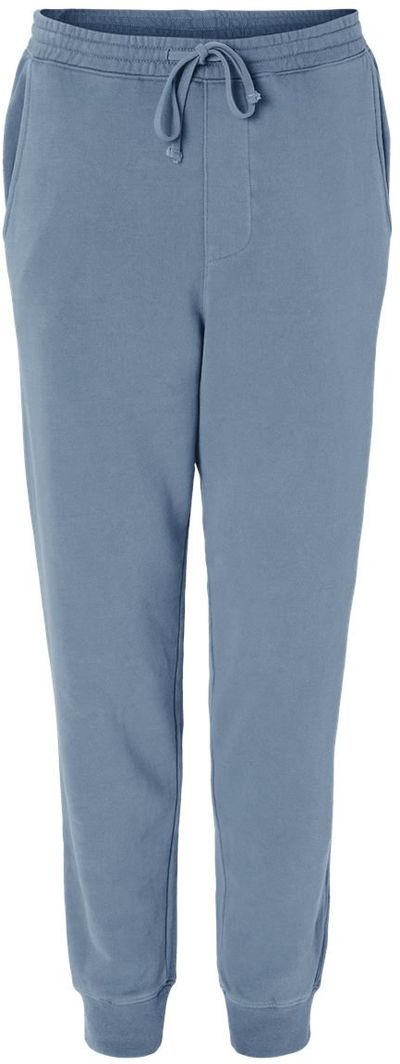 Am image of a Custom Independent Trading Co Pigment Dyed Fleece Pants in Pigment Slate Blue!