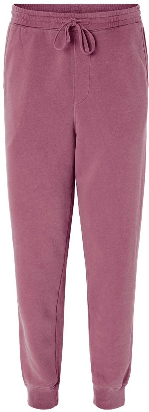 Am image of a Custom Independent Trading Co Pigment Dyed Fleece Pants in Pigment Maroon!