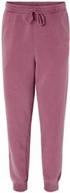 Am image of a Custom Independent Trading Co Pigment Dyed Fleece Pants in Pigment Maroon!