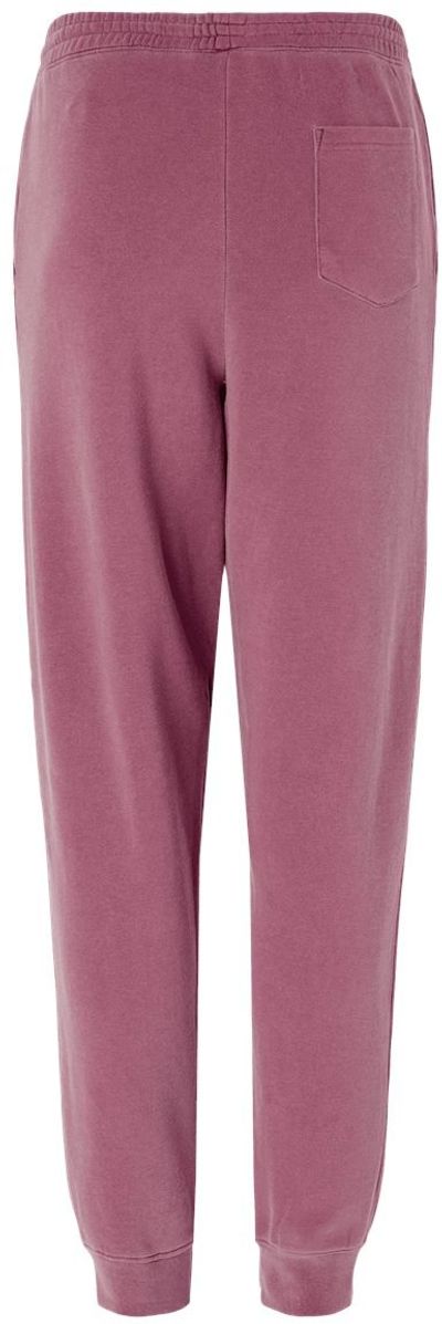 Am image of a Custom Independent Trading Co Pigment Dyed Fleece Pants in Pigment Maroon!