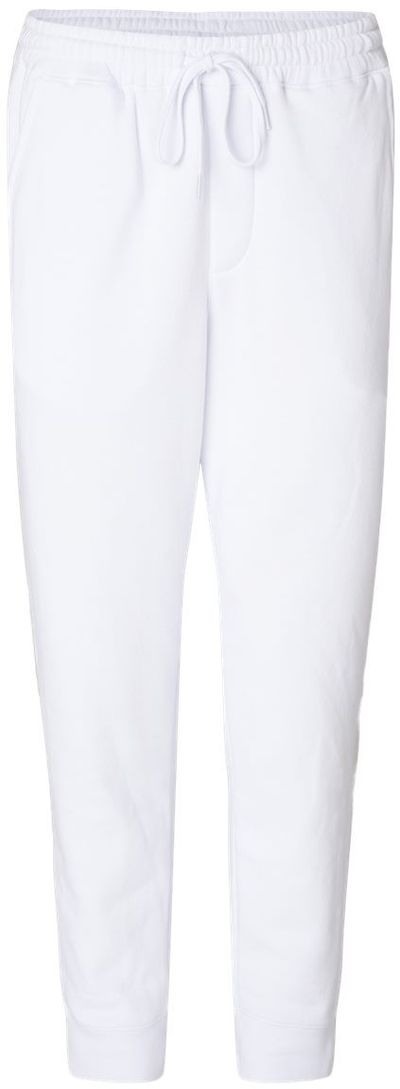 Am image of a Custom Independent Trading Co Midweight Fleece Pants in White!