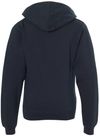 Am image of a Custom Independent Trading Co Youth Midweight Hooded Sweatshirt in Classic Navy!