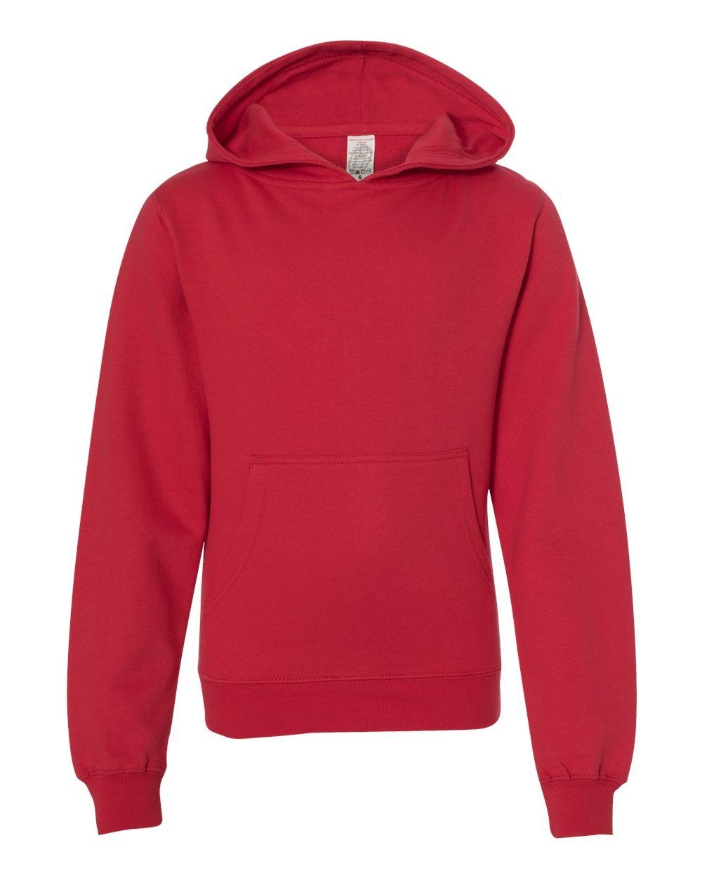 Independent Trading Co Youth Midweight Hooded Sweatshirt in Red