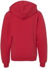 Am image of a Custom Independent Trading Co Youth Midweight Hooded Sweatshirt in Red!