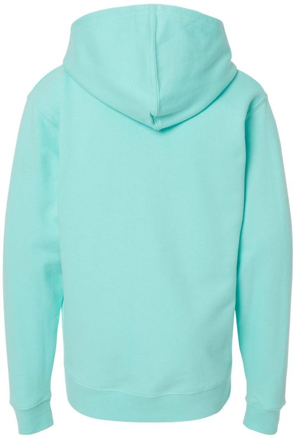 Am image of a Custom Independent Trading Co Youth Midweight Hooded Sweatshirt in Mint!