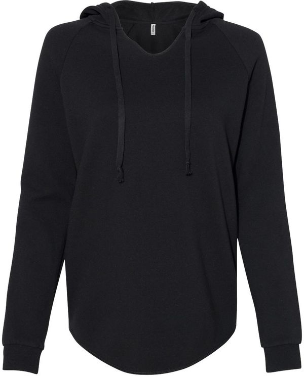 Am image of a Custom INDEPENDENT TRADING CO WOMEN'S CALIFORNIA WAVE WASH HOODED PULLOVER in Black!