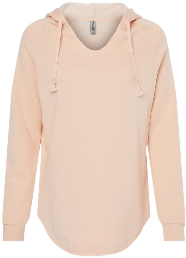 Am image of a Custom INDEPENDENT TRADING CO WOMEN'S CALIFORNIA WAVE WASH HOODED PULLOVER in Blush!