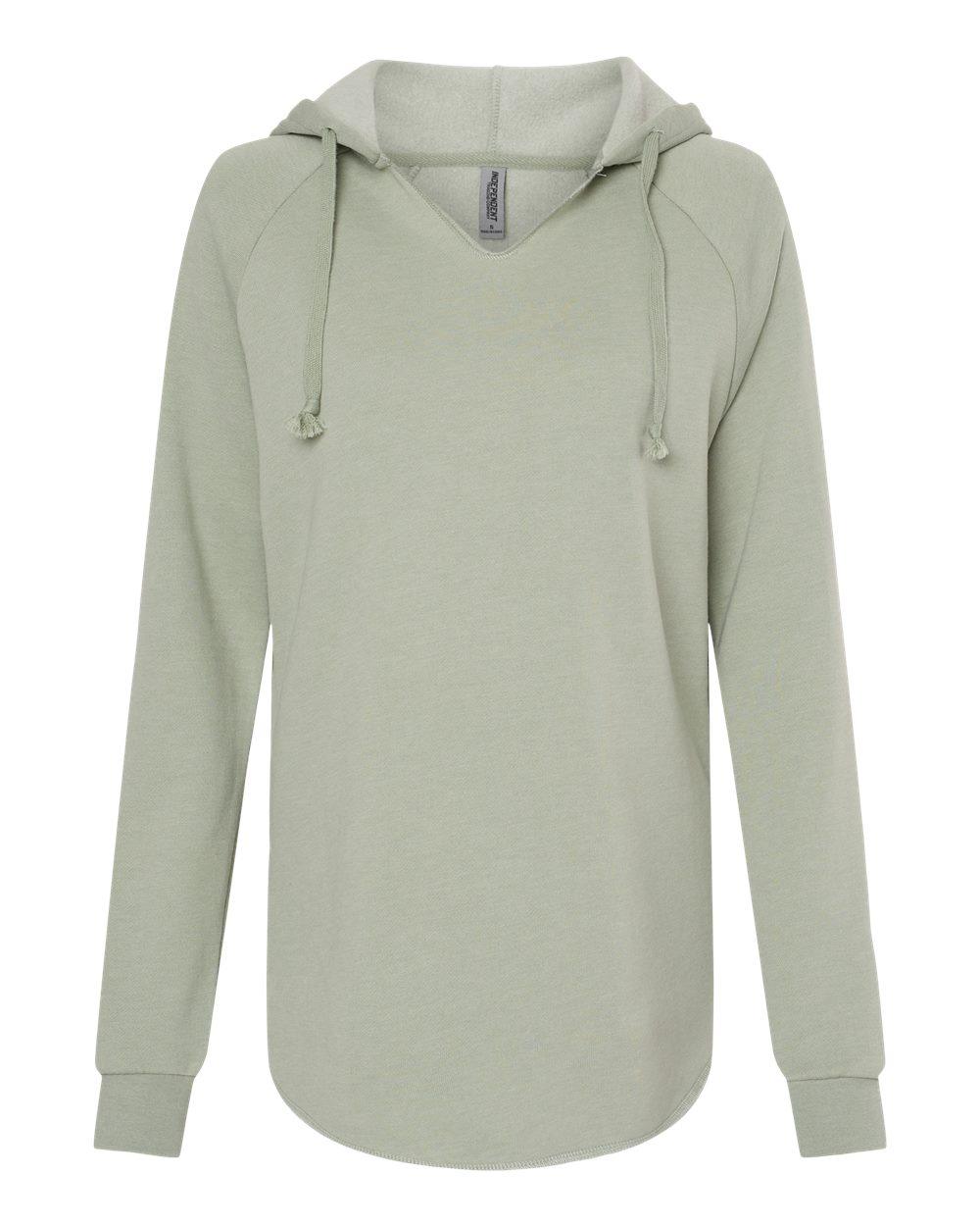 INDEPENDENT TRADING CO WOMEN'S CALIFORNIA WAVE WASH HOODED PULLOVER in Sage