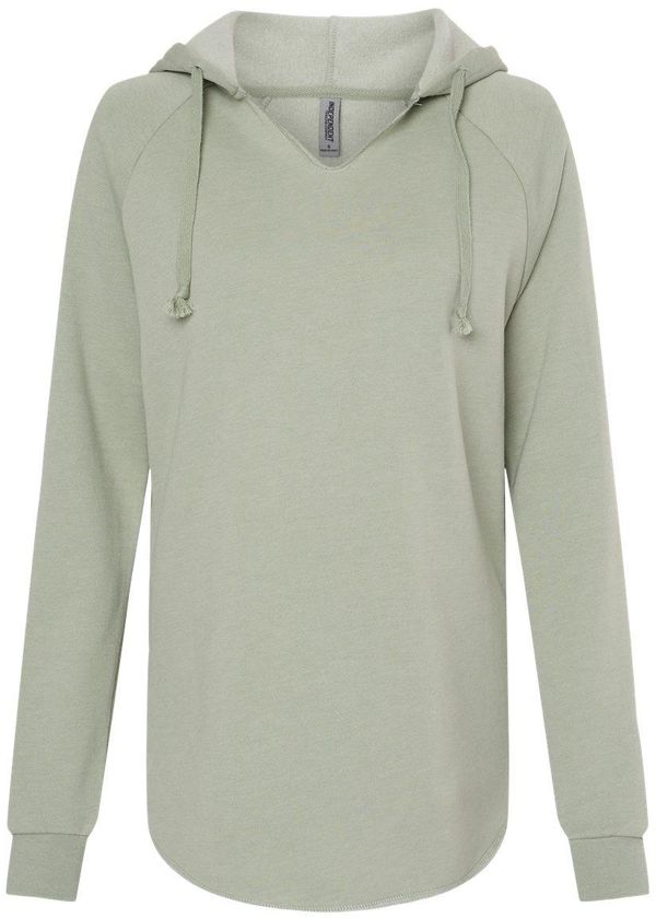 Am image of a Custom INDEPENDENT TRADING CO WOMEN'S CALIFORNIA WAVE WASH HOODED PULLOVER in Sage!