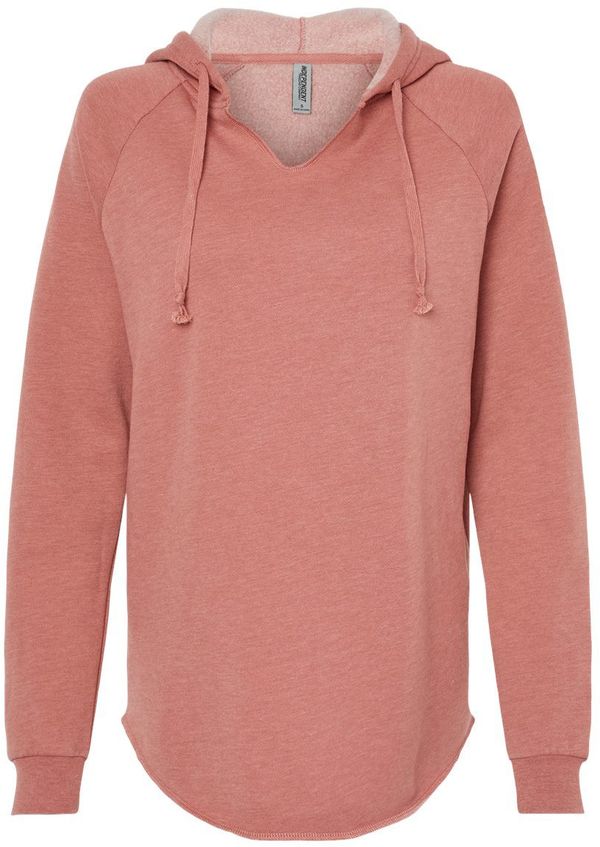 Am image of a Custom INDEPENDENT TRADING CO WOMEN'S CALIFORNIA WAVE WASH HOODED PULLOVER in Dusty Rose!