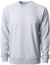 Am image of a Custom Independent Trading Co Icon Unisex Lightweight Loopback Terry Crewneck Sweatshirt in Athletic Heather!