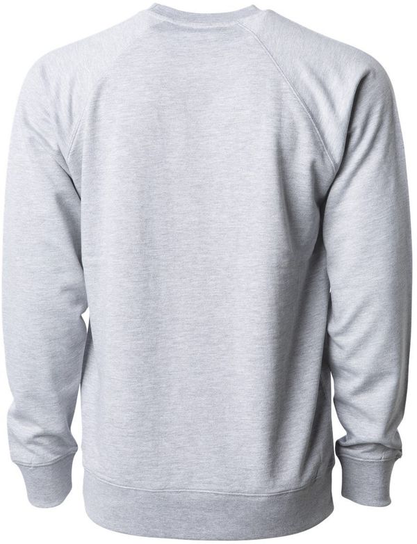 Am image of a Custom Independent Trading Co Icon Unisex Lightweight Loopback Terry Crewneck Sweatshirt in Athletic Heather!