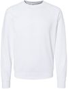 Am image of a Custom Independent Trading Co Icon Unisex Lightweight Loopback Terry Crewneck Sweatshirt in White!