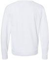 Am image of a Custom Independent Trading Co Icon Unisex Lightweight Loopback Terry Crewneck Sweatshirt in White!