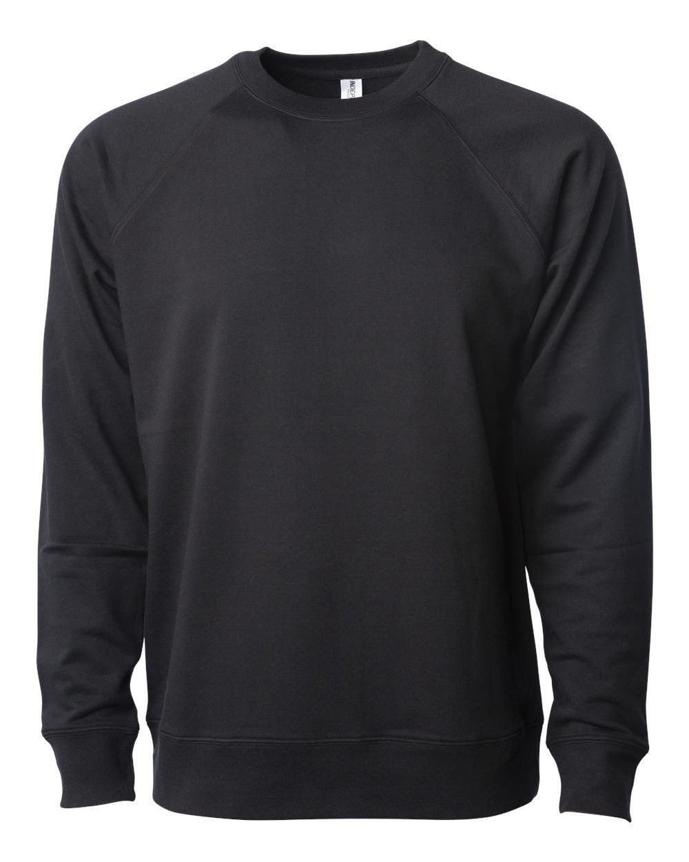Independent Trading Co Icon Unisex Lightweight Loopback Terry Crewneck Sweatshirt in Black
