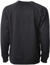 Am image of a Custom Independent Trading Co Icon Unisex Lightweight Loopback Terry Crewneck Sweatshirt in Black!