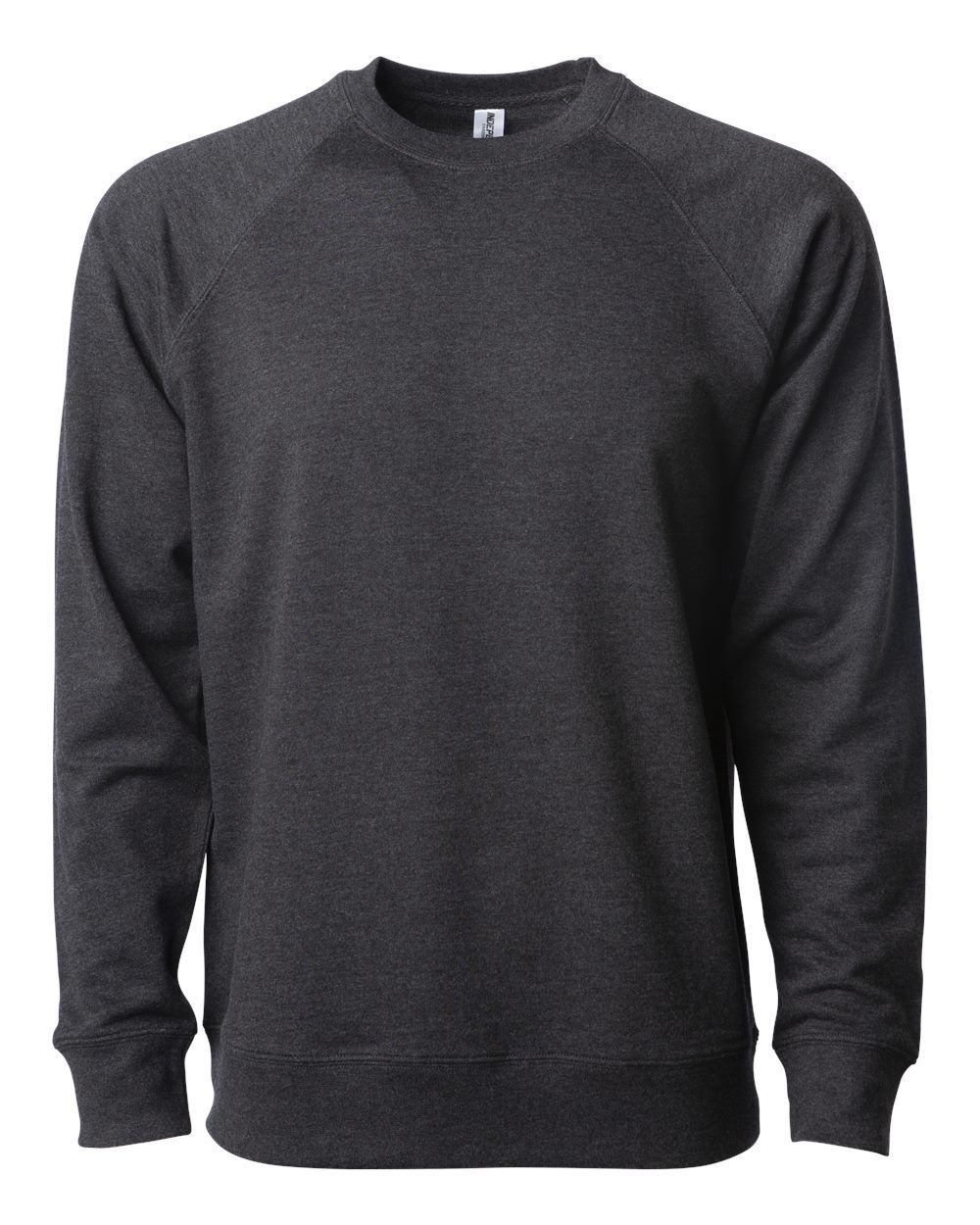 Independent Trading Co Icon Unisex Lightweight Loopback Terry Crewneck Sweatshirt in Charcoal Heather