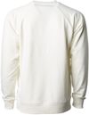 Am image of a Custom Independent Trading Co Icon Unisex Lightweight Loopback Terry Crewneck Sweatshirt in Bone!