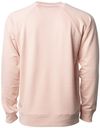 Am image of a Custom Independent Trading Co Icon Unisex Lightweight Loopback Terry Crewneck Sweatshirt in Rose!