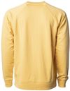Am image of a Custom Independent Trading Co Icon Unisex Lightweight Loopback Terry Crewneck Sweatshirt in Harvest Gold!