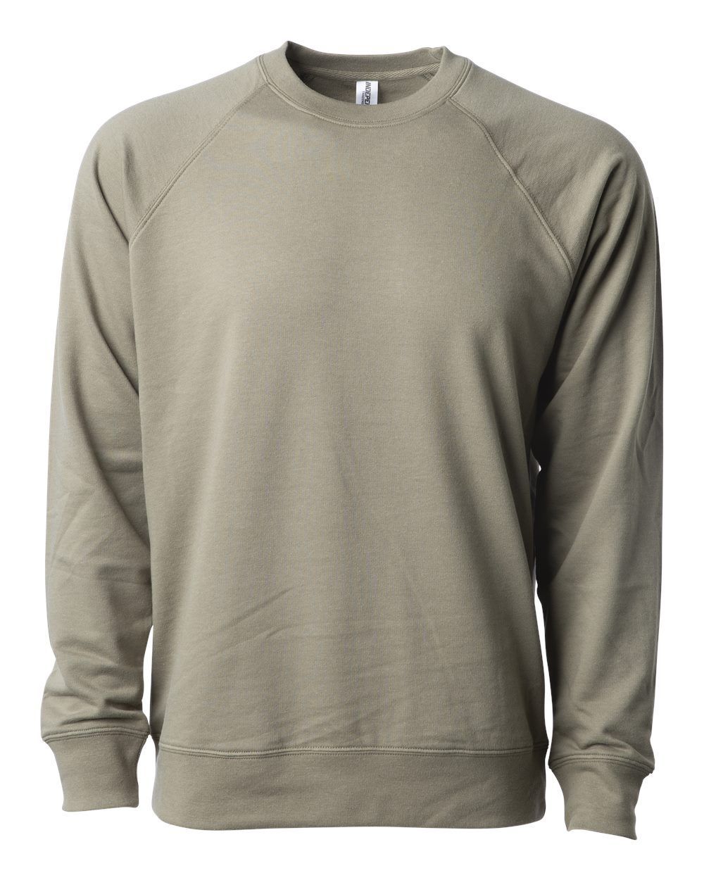 Independent Trading Co Icon Unisex Lightweight Loopback Terry Crewneck Sweatshirt in Olive