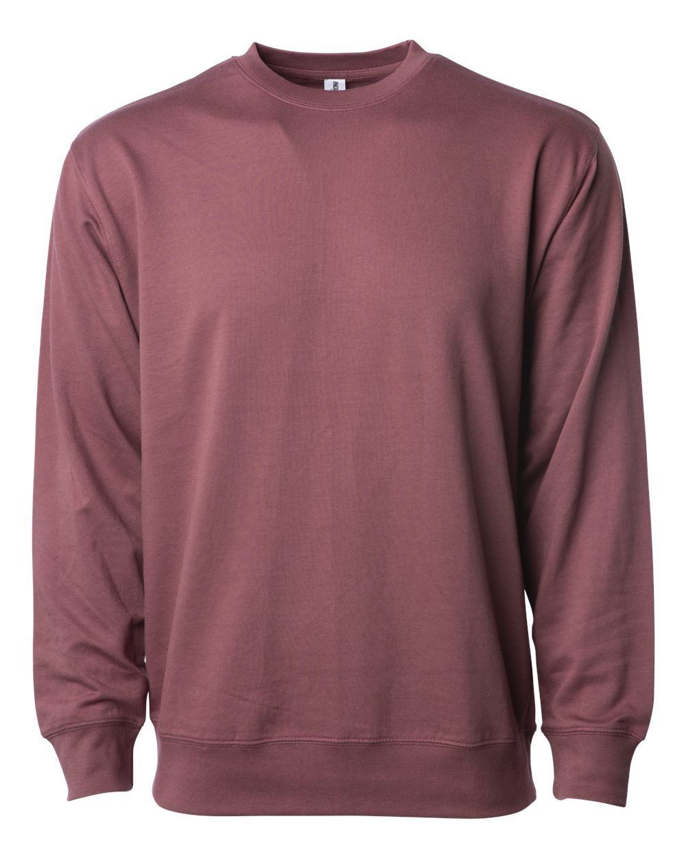 Independent Trading Co Icon Unisex Lightweight Loopback Terry Crewneck Sweatshirt in Port