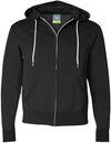 Am image of a Custom Independent Trading Co Unisex Lightweight Full Zip Hooded Sweatshirt in Black!