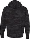 Am image of a Custom Independent Trading Co Unisex Lightweight Full Zip Hooded Sweatshirt in Black Camo!