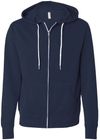 Am image of a Custom Independent Trading Co Unisex Lightweight Full Zip Hooded Sweatshirt in Classic Navy!
