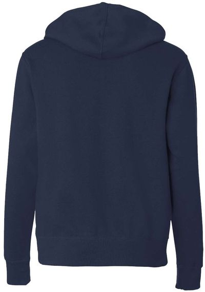 Am image of a Custom Independent Trading Co Unisex Lightweight Full Zip Hooded Sweatshirt in Classic Navy!