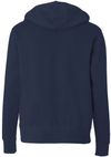 Am image of a Custom Independent Trading Co Unisex Lightweight Full Zip Hooded Sweatshirt in Classic Navy!