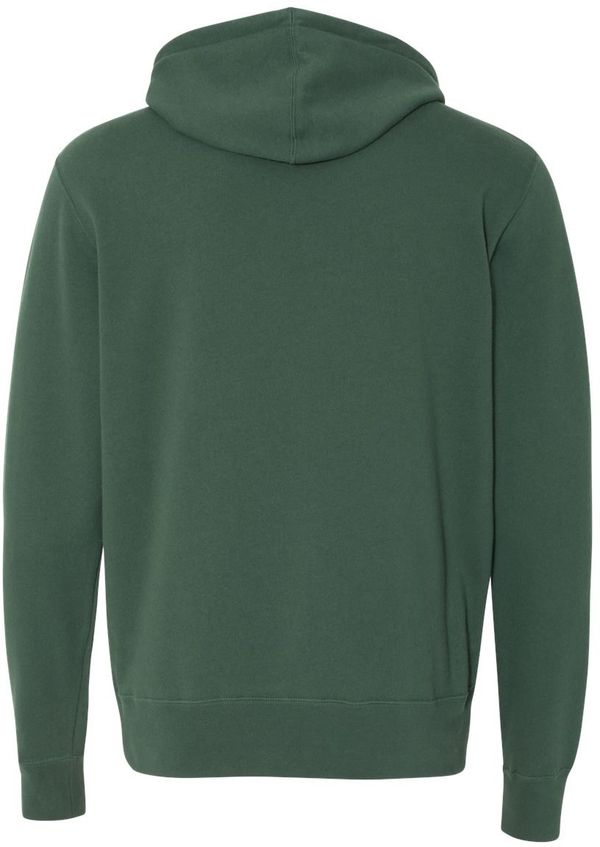 Am image of a Custom Independent Trading Co Unisex Lightweight Full Zip Hooded Sweatshirt in Alpine Green!