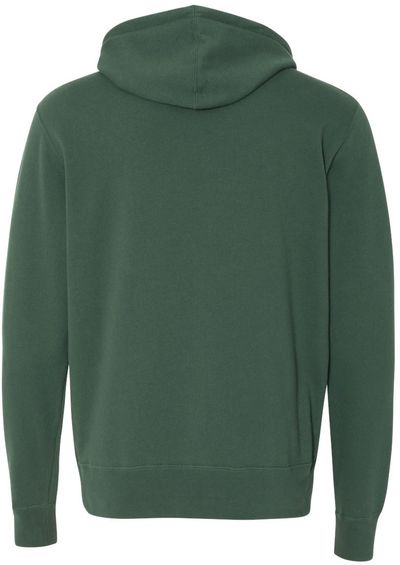 Am image of a Custom Independent Trading Co Unisex Lightweight Full Zip Hooded Sweatshirt in Alpine Green!