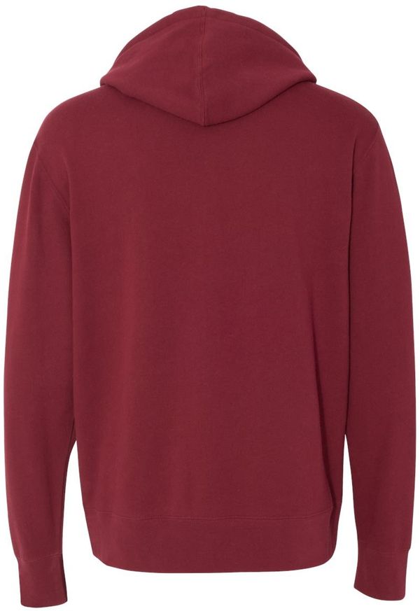 Am image of a Custom Independent Trading Co Unisex Lightweight Full Zip Hooded Sweatshirt in Currant!