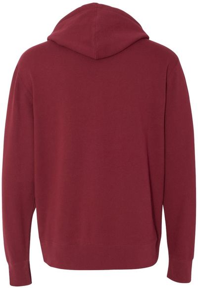 Am image of a Custom Independent Trading Co Unisex Lightweight Full Zip Hooded Sweatshirt in Currant!