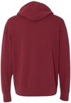 Am image of a Custom Independent Trading Co Unisex Lightweight Full Zip Hooded Sweatshirt in Currant!