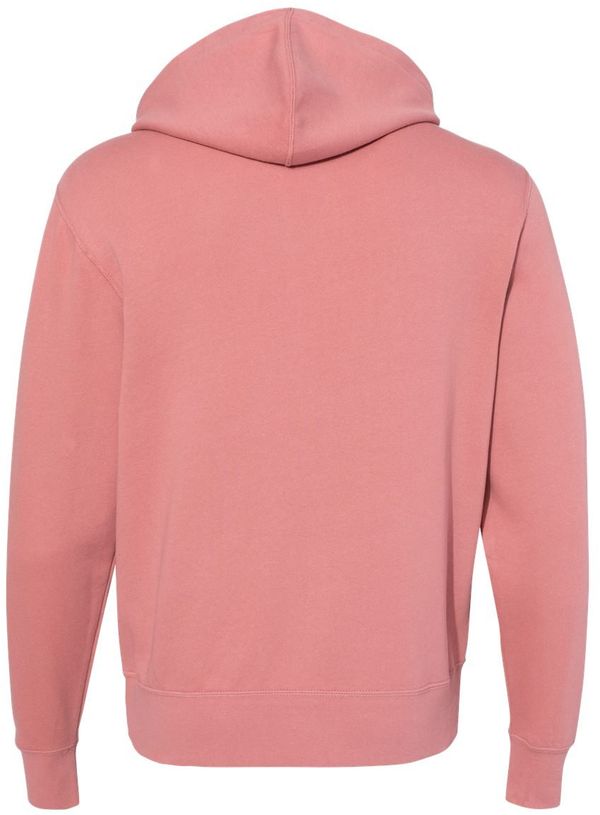 Am image of a Custom Independent Trading Co Unisex Lightweight Full Zip Hooded Sweatshirt in Dusty Rose!